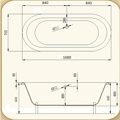 Magliezza Чугунная ванна Patricia 168x76.5 (ножки бронза) – фотография-4